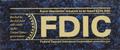 FDIC SIGN  -- LASER ENGRAVED -- WALL MOUNT -- DEEP SKY MARBLE