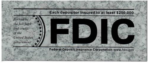 FDIC SIGN -- LASER ENGRAVED -- WALL MOUNT -- MARBLE - Main Image