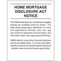 Home Mortgage Disclosure Act Notice Mandatory Wall Sign On Cardstock Paper -- White -- 11x14 - Main Image