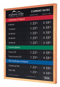 Oak Wall Frame with 22x28 Rate Display