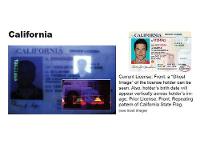 Driver License UV Security Feature Guidebook