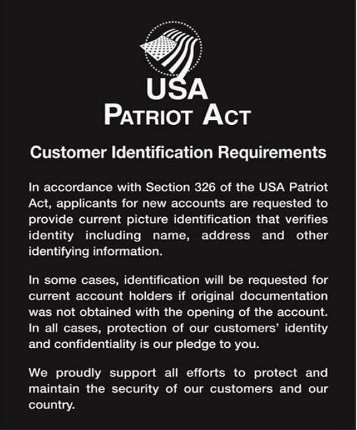 Patriot Act - Customer Identification - Main Image