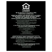 Equal Housing Lender Mandatory Sign (Fdic Banks) - Updated. 