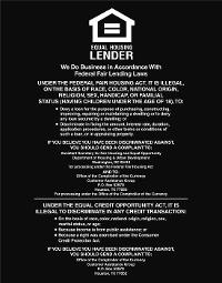 Equal Housing Lender Mandatory Sign (National Banks)