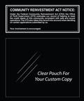 Community Reinvestment Act Mandatory Wall Sign (Savings and Loan) -- Black 11x14