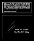 Community Reinvestment Act Mandatory Wall Sign (Comptroller of Currency) -- Black Acrylic 11x14