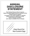 Annual Disclosure Statement Mandatory Wall Sign -- FDIC Banks (Non-Federal Reserve) -- White 11x14
