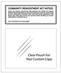 Community Reinvestment Act Mandatory Wall Sign (Federal Reserve) -- White 11x14