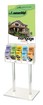 2-Sided Clear Acrylic Poster Stand With Two 10-Pocket Literature Holders