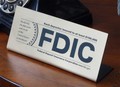 FDIC SIGN, NEW $250,000 COVERAGE, WITH EASEL BASE