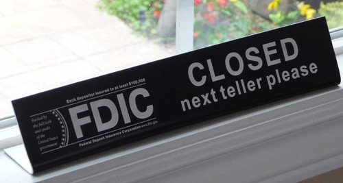 Next Teller Please, Closed Sign With FDIC  - Main Image