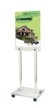 2-Sided, Clear Acrylic Poster Stand with Wheels  - Main Image