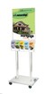 2-Sided Clear Acrylic Poster Stand with Wheels  With One 5 Pocket Brochure Holder - Main Image