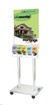 2-Sided Clear Acrylic Poster Stand with Wheels  With One 5 Pocket Brochure Holder - Main Image