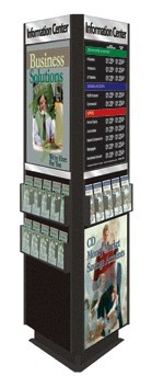 3-Sided Contemporary Metal Kiosk w/Printed Headers  - Main Image