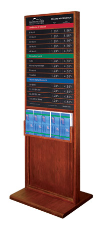 TWO SIDED CLASSIC DISPLAY WITH 5-POCKET BROCHURE HOLDER AND ONE 22x36 RATE DISPLAY - Main Image