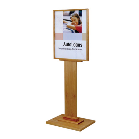 TWO SIDED OAK FLOOR POSTER STAND - 22