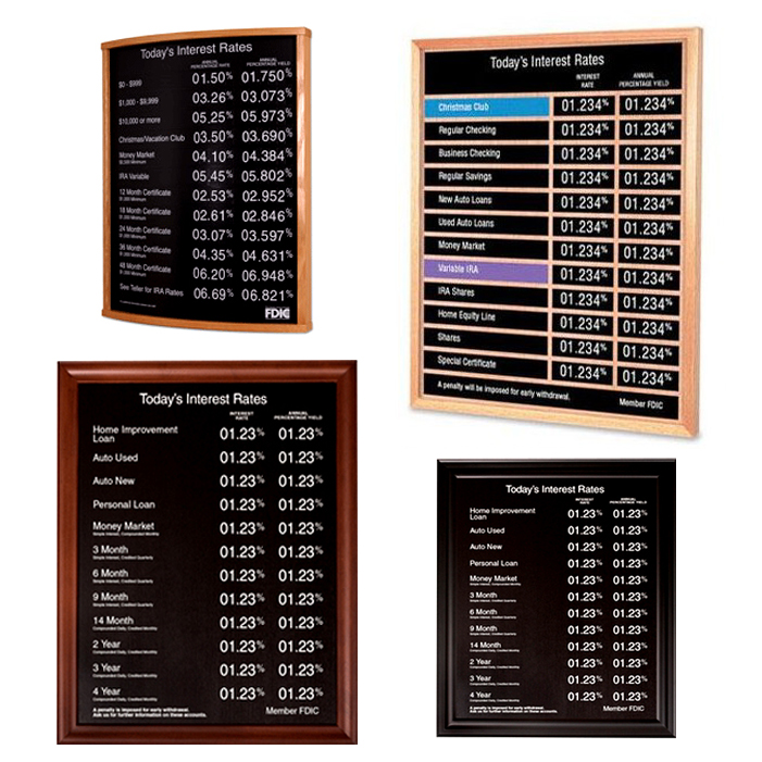 Signs & Displays, Rate and Letter Boards